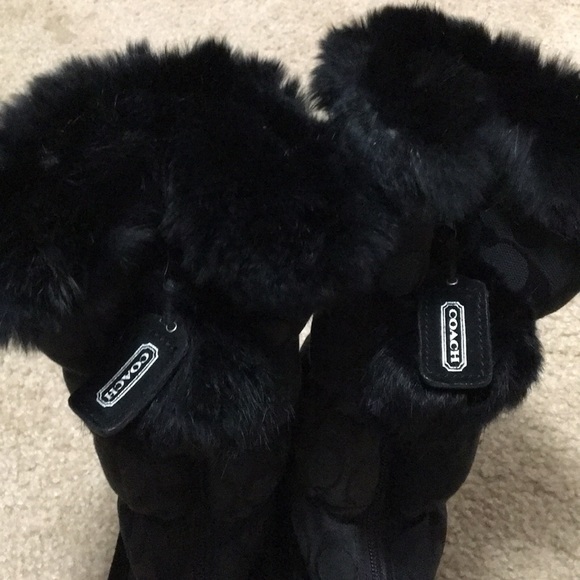 Coach Shoes Coach Theona Black Fur Trimmed Snow Boots Size 6 Poshmark
